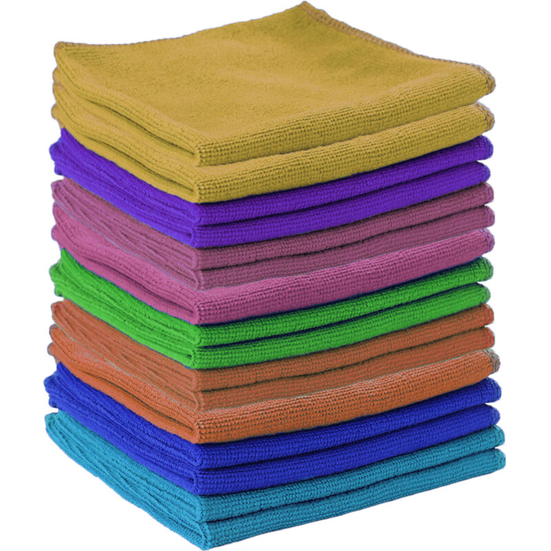 foto del prodotto giordanoshop mega pack confezione 16 panni in microfibra 30x30 cm multiuso multisuperficie