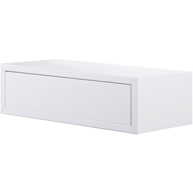 foto del prodotto giordanoshop mensola da parete 1 cassetto 45x13,4x20 cm in fibra di legno lego bianco
