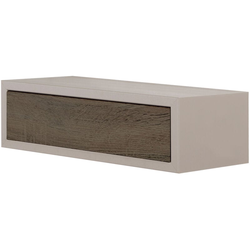 foto del prodotto giordanoshop mensola da parete 1 cassetto 45x13,4x20 cm in fibra di legno lego marrone e noce