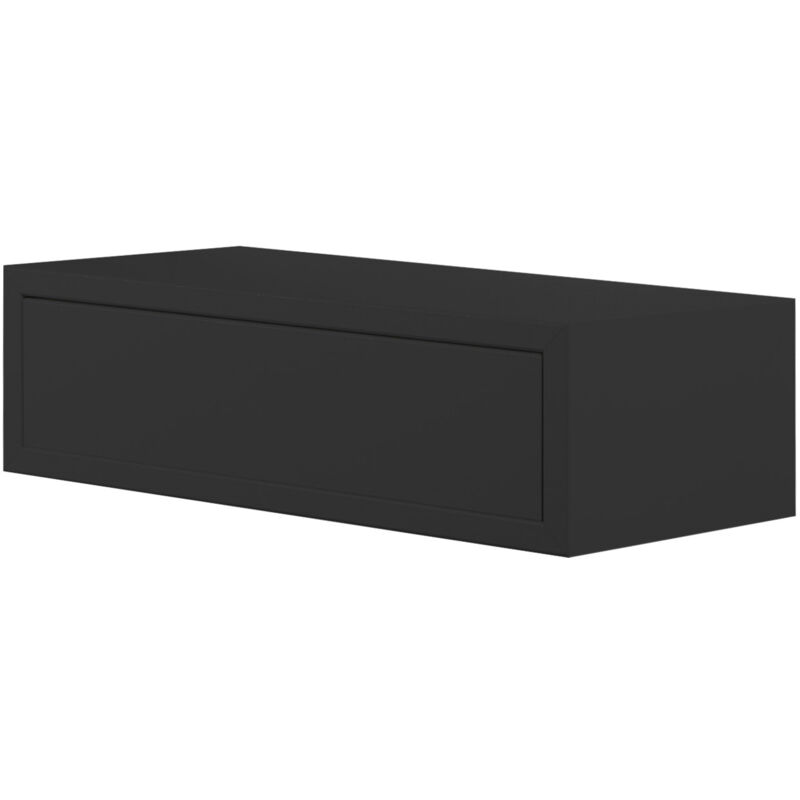 foto del prodotto giordanoshop mensola da parete 1 cassetto 45x13,4x20 cm in fibra di legno lego nero