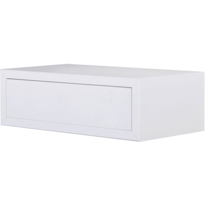 foto del prodotto giordanoshop mensola da parete 1 cassetto 45x13,4x23,7 cm in fibra di legno lego maxi bianco