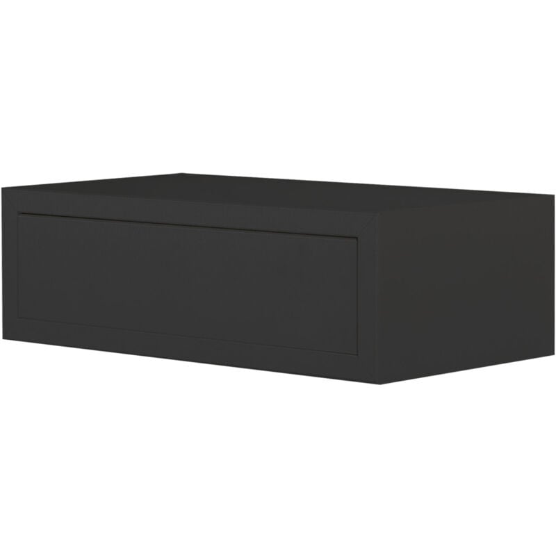 foto del prodotto giordanoshop mensola da parete 1 cassetto 45x13,4x23,7 cm in fibra di legno lego maxi nero