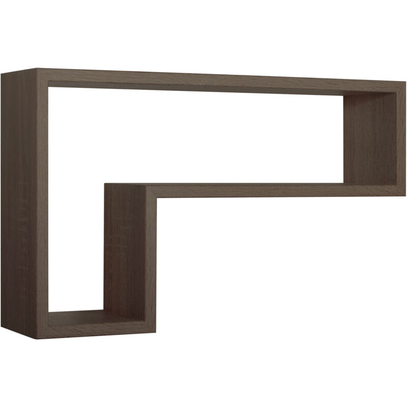 foto del prodotto giordanoshop mensola da parete a forma di l 61x37x15,5 cm in fibra di legno lettera noce