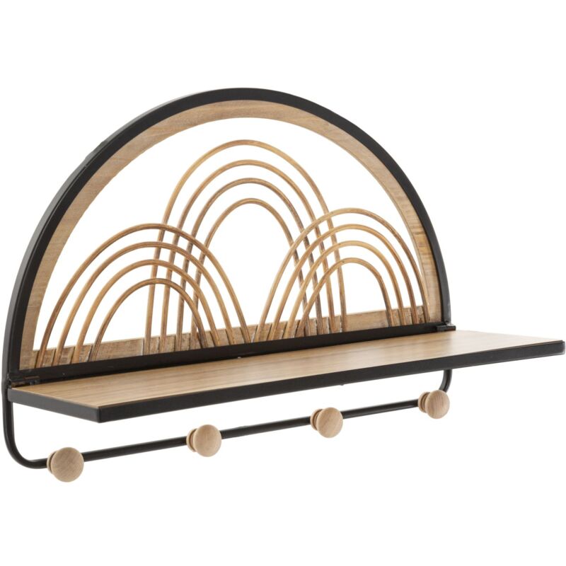 foto del prodotto giordanoshop mensola oporto con appendiabiti 46x15,5x30 cm in rattan