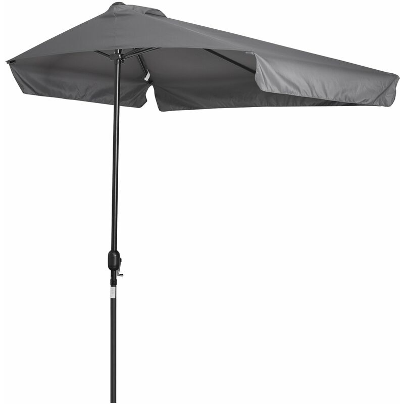 foto del prodotto giordanoshop mezzo ombrellone da giardino 230x130x249 cm in metallo e poliestere grigio