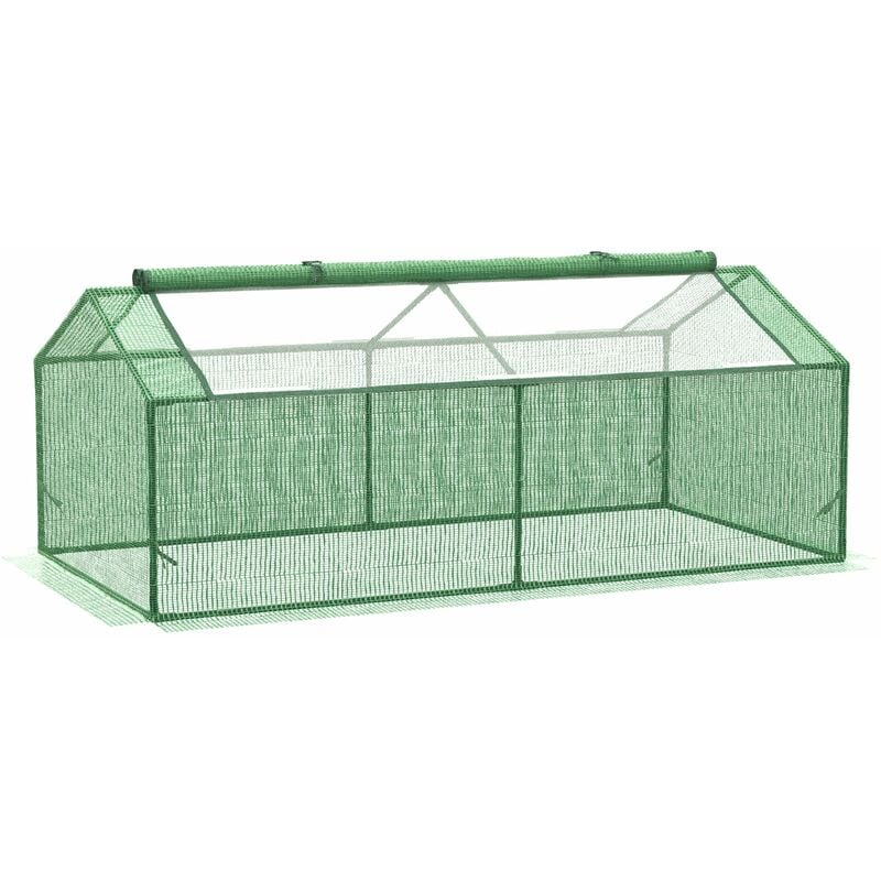 foto del prodotto giordanoshop mini serra da giardino 180x90x70 cm in polietilene verde