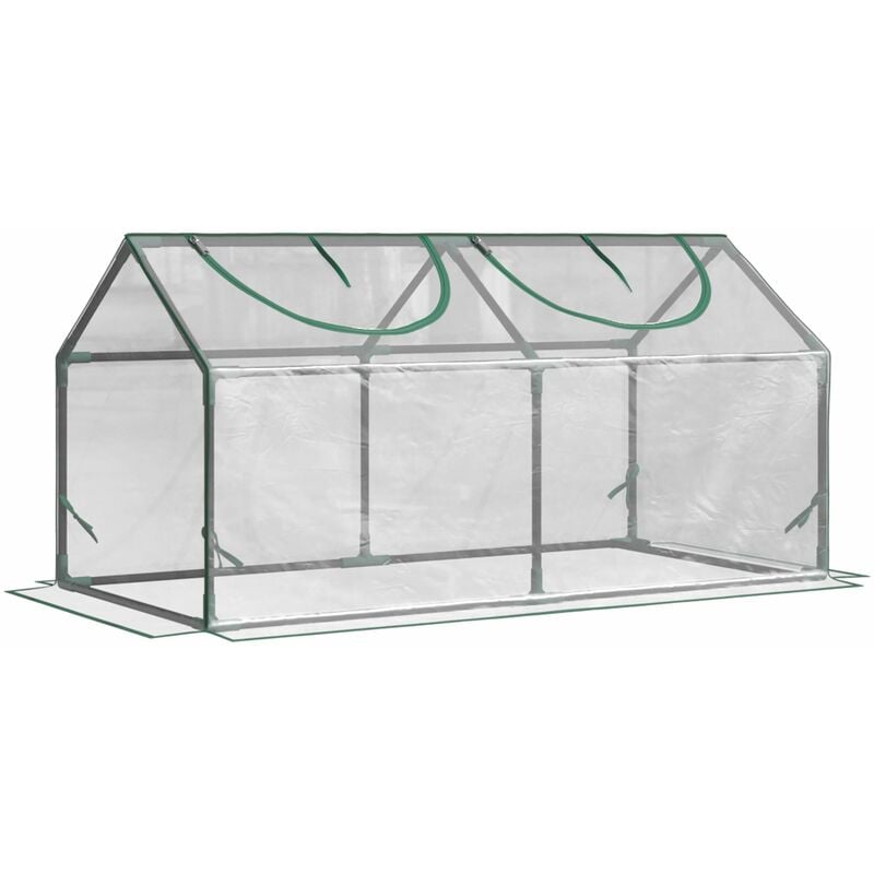 foto del prodotto giordanoshop mini serra da giardino con 2 finestre 119x60x60 cm copertura pvc anti uv trasparente