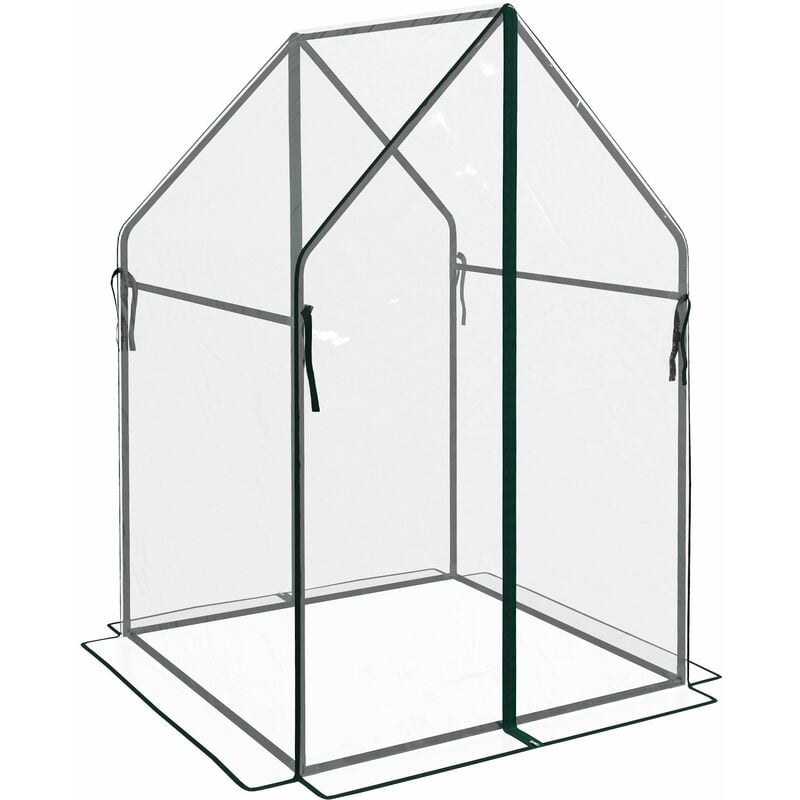 foto del prodotto giordanoshop mini serra da giardino con 2 porte avvolgibili 90x90x145 cm copertura in pe trasparente