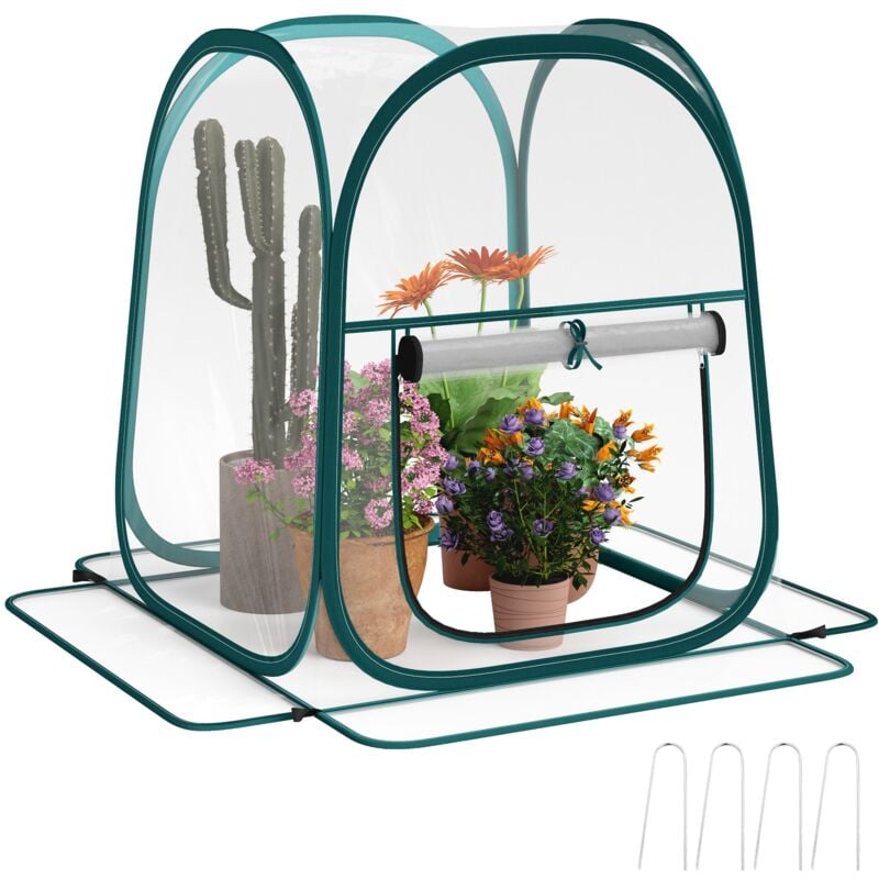 foto del prodotto giordanoshop - mini serra pop up 70x70x80 cm pieghevole in acciaio e plastica