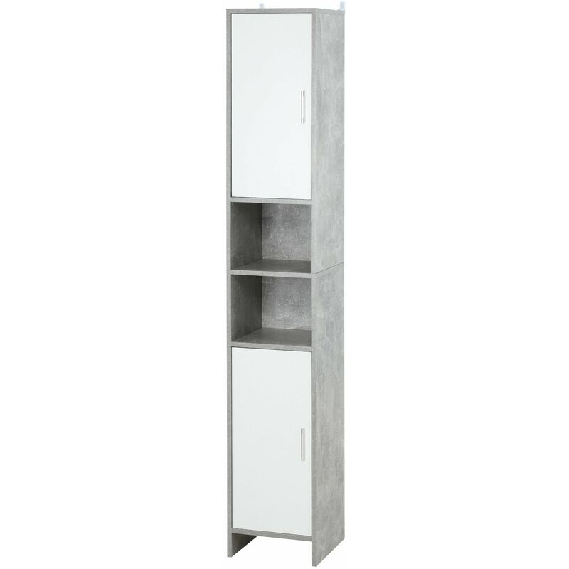 foto del prodotto giordanoshop mobile a colonna per bagno 30x30x180 cm in legno effetto cemento grigio