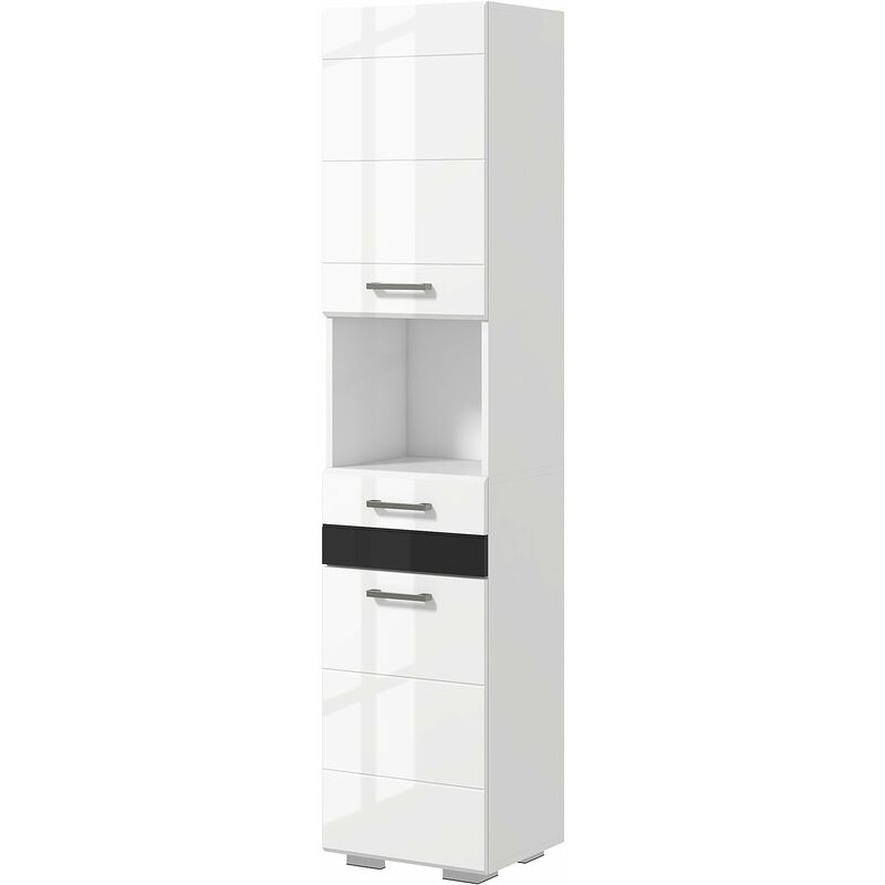foto del prodotto giordanoshop mobile a colonna per bagno 37x32,5x170 cm in mdf bianco