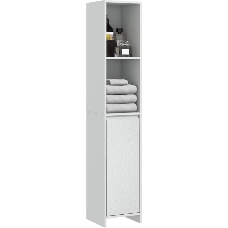 foto del prodotto giordanoshop mobile a colonna salvaspazio con armadietto e 2 mensole 30x30x160 cm bianco