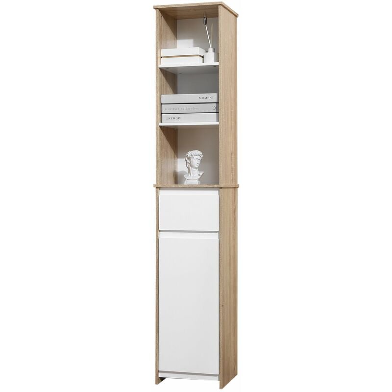 foto del prodotto giordanoshop mobile bagno con ripiani 32,6x30x171,2 cm in mdf bianco