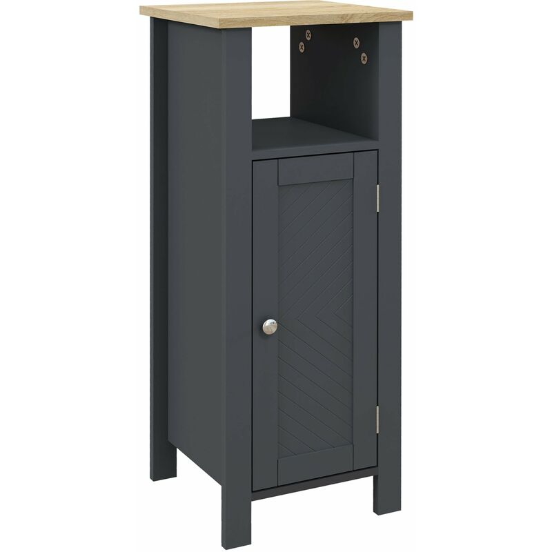 foto del prodotto giordanoshop mobile bagno salvaspazio 1 anta 1 ripiano 32x30x80 cm in legno truciolare e mfd grigio