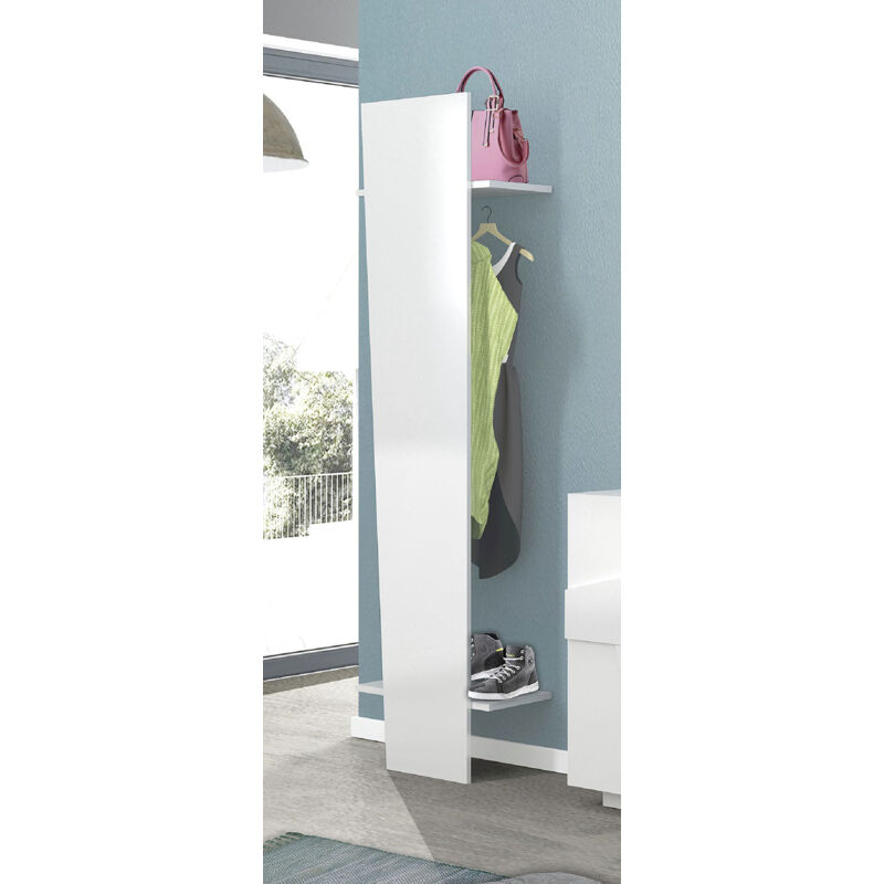 foto del prodotto giordanoshop mobile ingresso appendiabiti e ripiani a giorno 40x30x200 cm ping bianco lucido