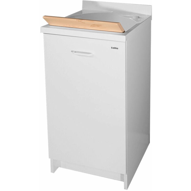 foto del prodotto giordanoshop mobile lavatoio 45x50x85cm anta asse in legno montegrappa edilla bianco destra