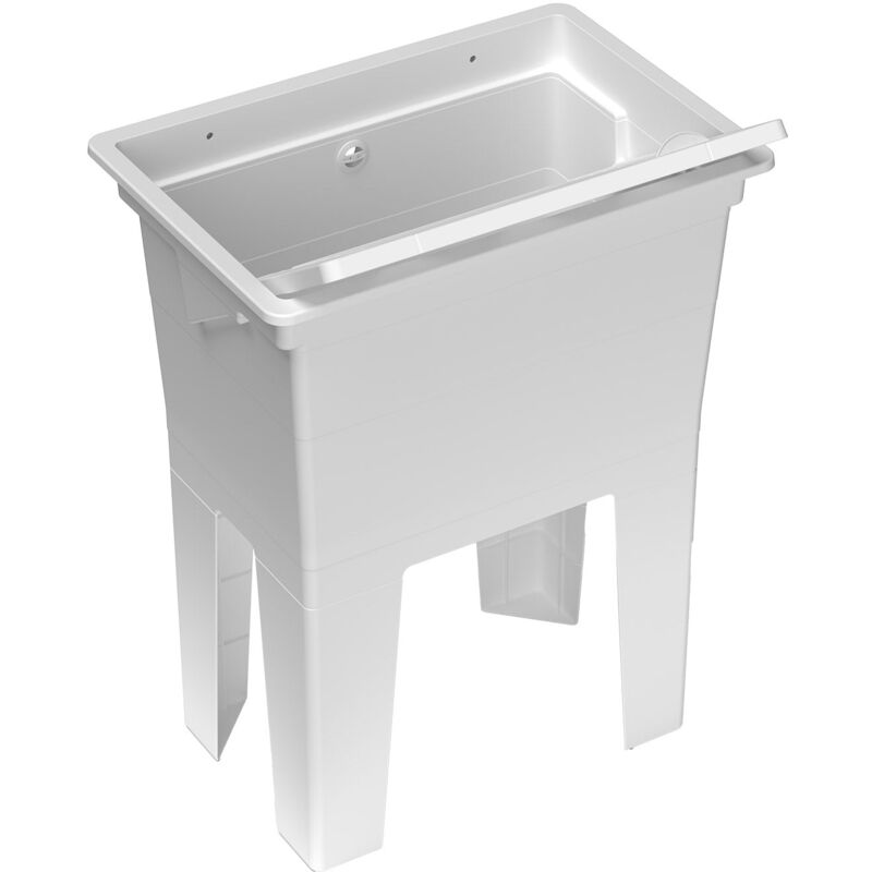 foto del prodotto giordanoshop - mobile lavatoio 59x40x74 cm monoblocco in resina pp bianco