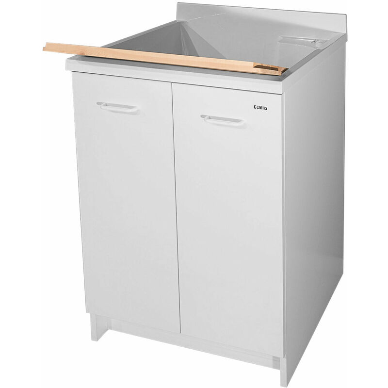 foto del prodotto giordanoshop mobile lavatoio 60x60x85cm 2 ante asse in legno montegrappa edilla bianco con cesto