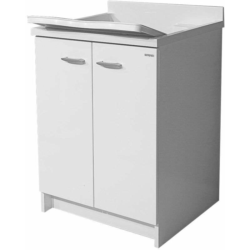 foto del prodotto giordanoshop mobile lavatoio 60x60x85cm 2 ante asse in termoplastico montegrappa marella bianco