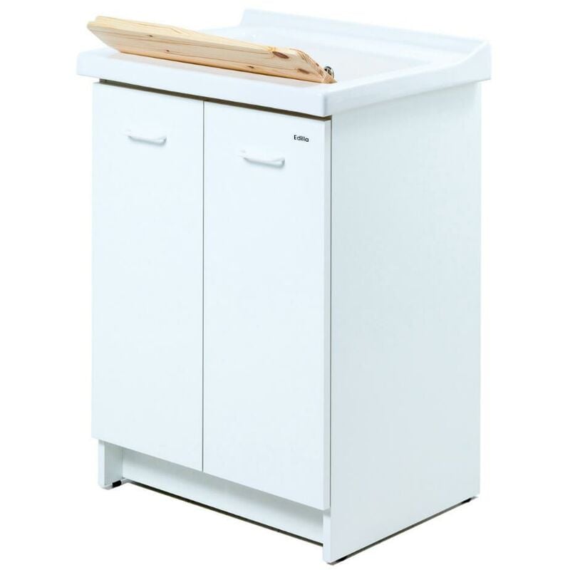 foto del prodotto giordanoshop mobile lavatoio 63x50x87 cm 2 ante asse in legno montegrappa acqua edilla bianco