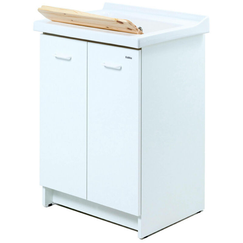 foto del prodotto giordanoshop mobile lavatoio 83x60x87 cm 2 ante asse in legno montegrappa acqua edilla bianco