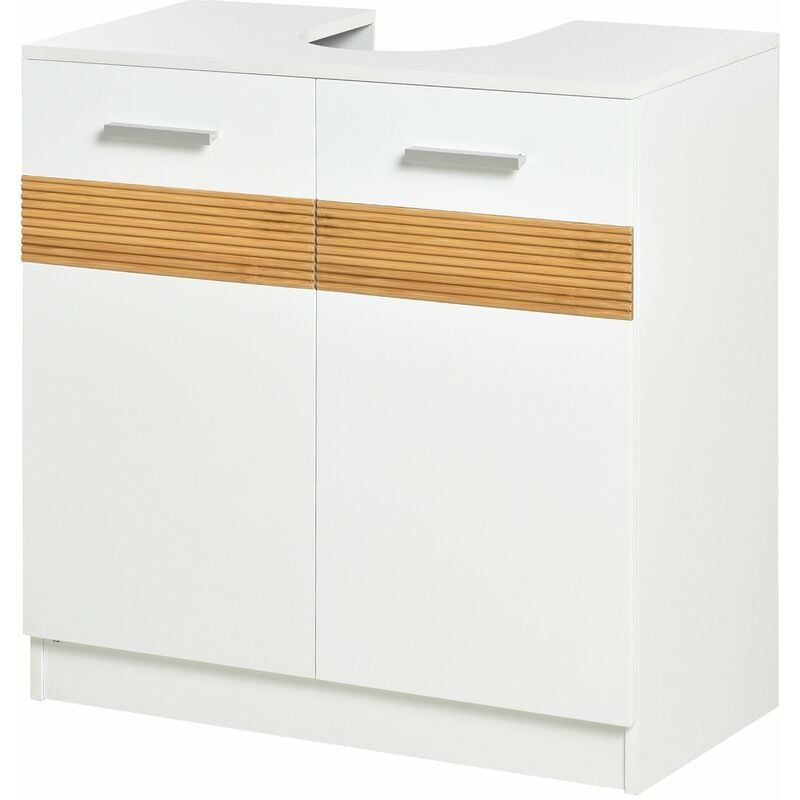 foto del prodotto giordanoshop mobile sotto lavabo bagno 2 ante 60x30x60,5 cm in mdf bianco