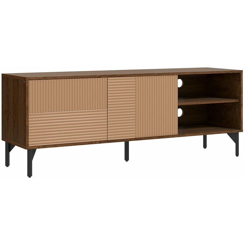 foto del prodotto giordanoshop mobile tv fino a 65 2 ante 2 ripiani aperti 150x40x56 cm in legno truciolare marrone