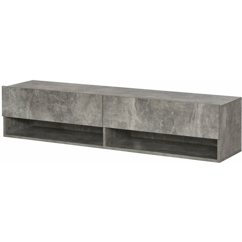 foto del prodotto giordanoshop mobile tv sospeso 140x32x31 cm in legno truciolare grigio