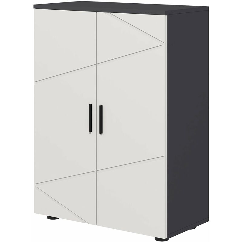 foto del prodotto giordanoshop mobiletto bagno 2 ante 3 ripiani 60x30x82 cm in legno grigio