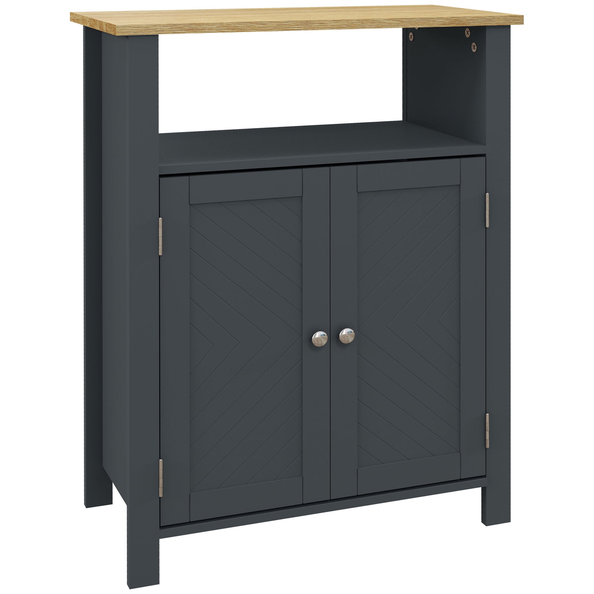 foto del prodotto giordanoshop mobiletto bagno 3 ripiani 60x30x80,5 cm in mdf e truciolato grigio