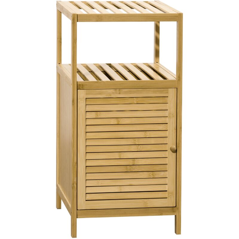 foto del prodotto giordanoshop mobiletto bagno armadietto con anta 33x36,5x67 cm in bamb a doghe naturale