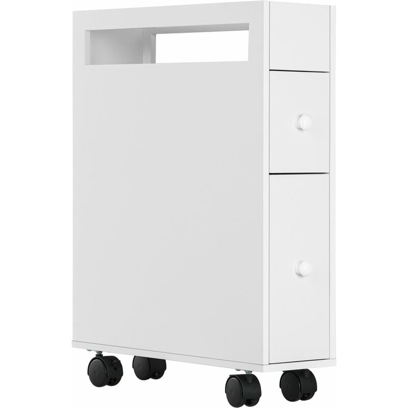 foto del prodotto giordanoshop mobiletto bagno salvaspazio 16x49,5x66 cm con ruote bianco