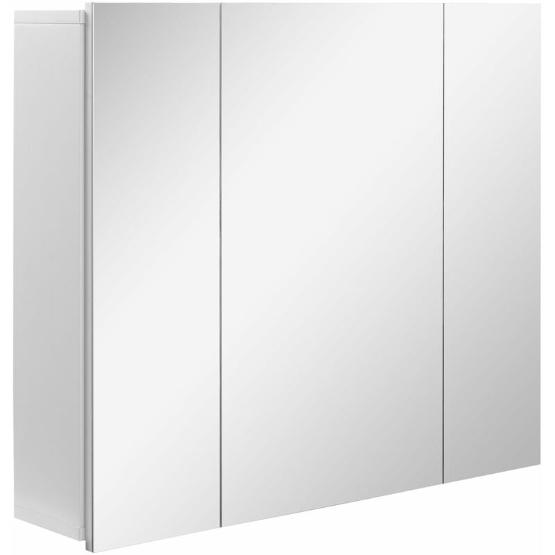 foto del prodotto giordanoshop mobiletto specchiera da bagno 3 ante 70x15x60 cm in mdf bianco