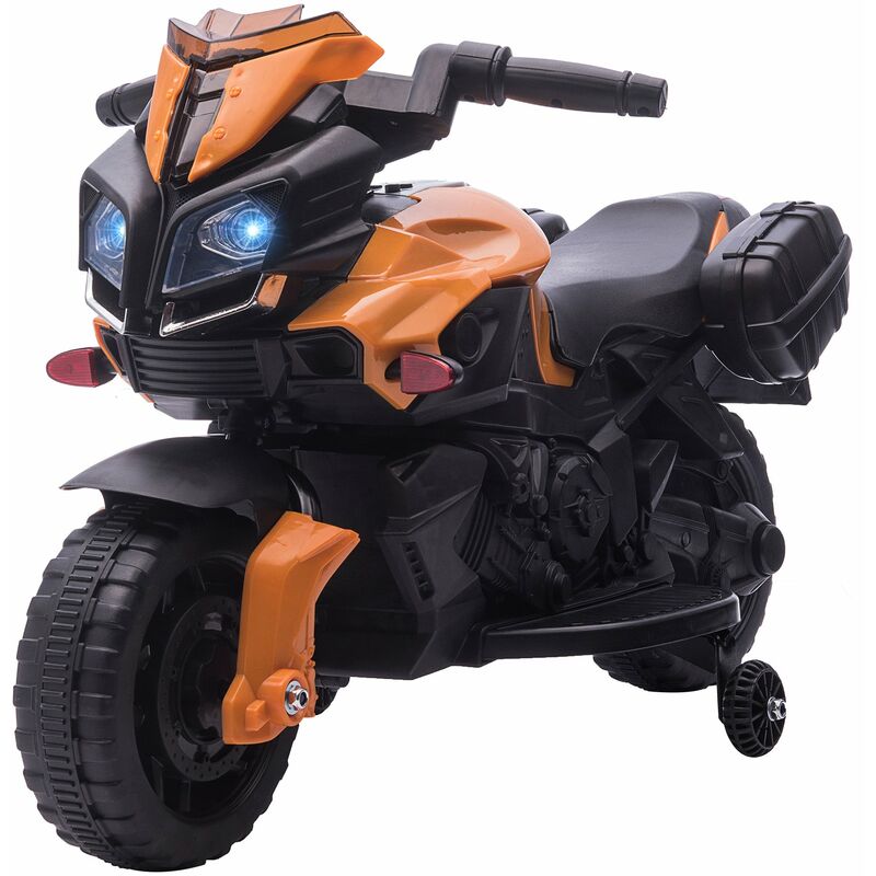 foto del prodotto giordanoshop moto elettrica per bambini 6v con fari e clacson arancio