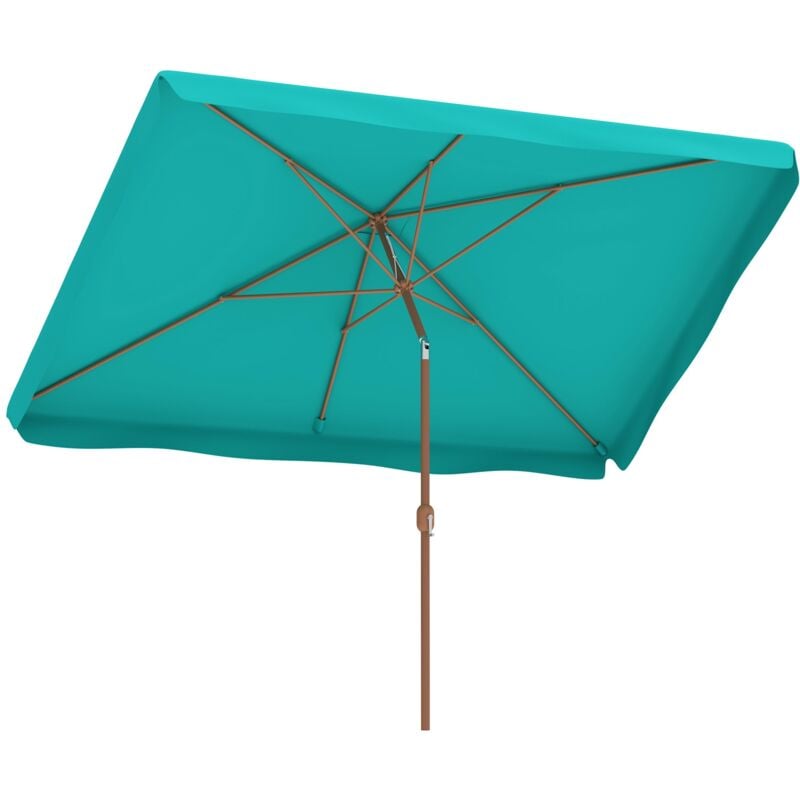 foto del prodotto giordanoshop ombrellone da giardino 300x200x235h cm inclinabile e anti uv 50 turchese