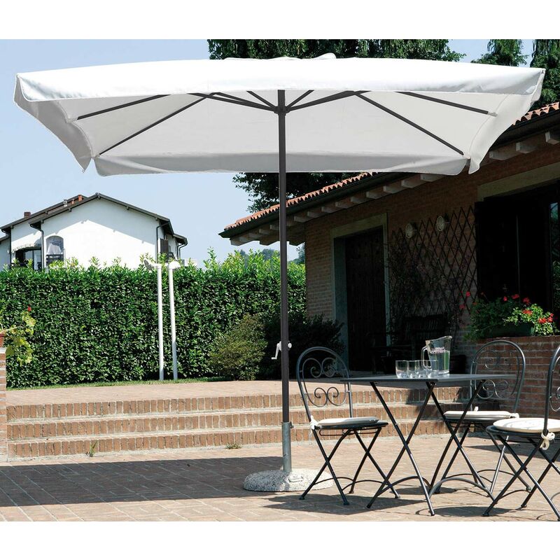 foto del prodotto giordanoshop ombrellone da giardino 3x2 m palo 38 mm in alluminio con manovella vorghini stem antracite e ecr 