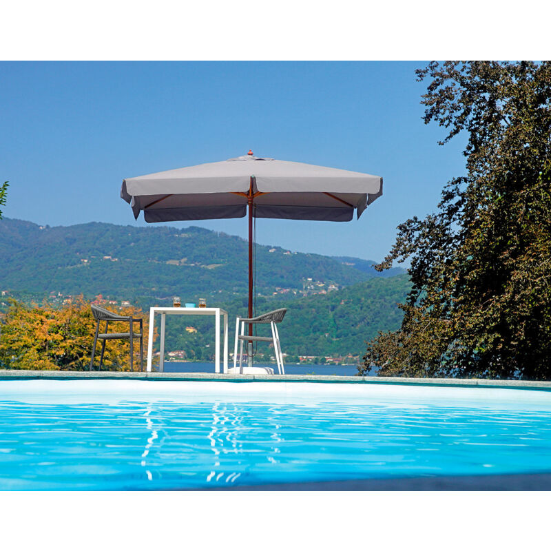 foto del prodotto giordanoshop ombrellone da giardino 3x2m palo 48 mm in legno e poliestere grigio
