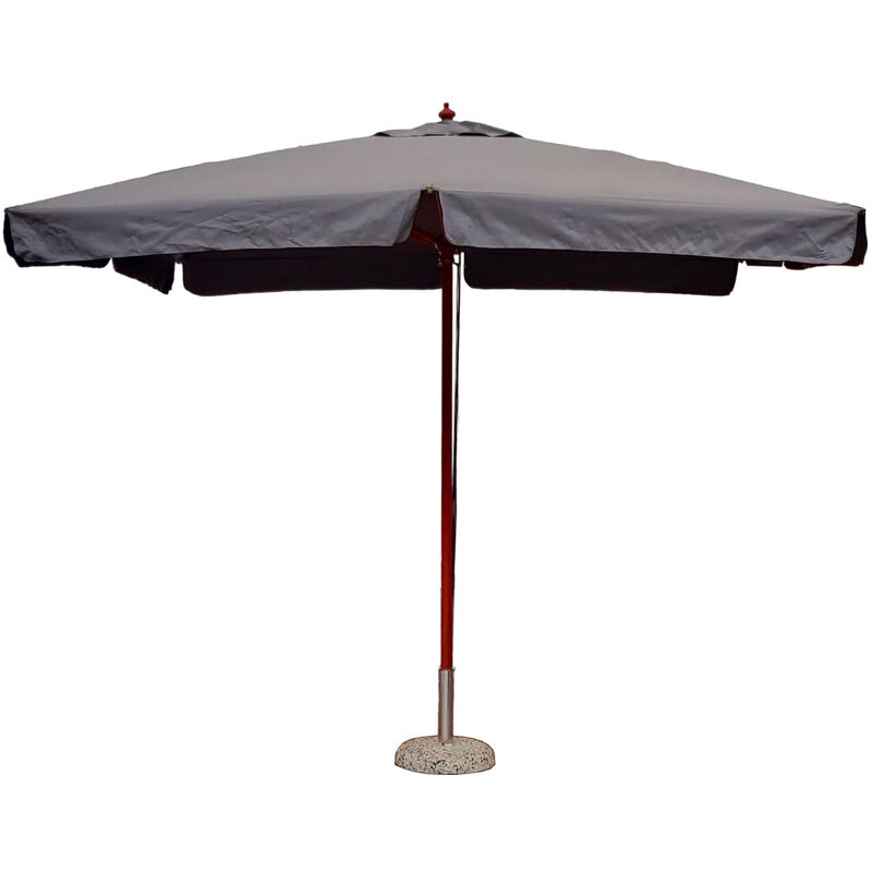 foto del prodotto giordanoshop ombrellone da giardino 3x3m palo 48 mm in legno e poliestere grigio