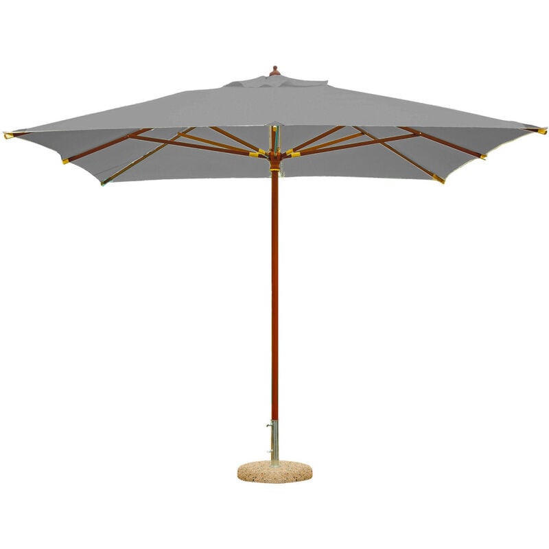 foto del prodotto giordanoshop ombrellone da giardino 3x3m palo 48 mm in legno e poliestere grigio