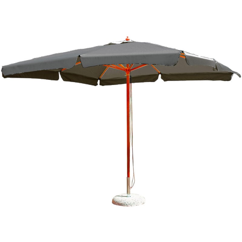 foto del prodotto giordanoshop ombrellone da giardino 3x4m palo 48 mm in legno e poliestere grigio