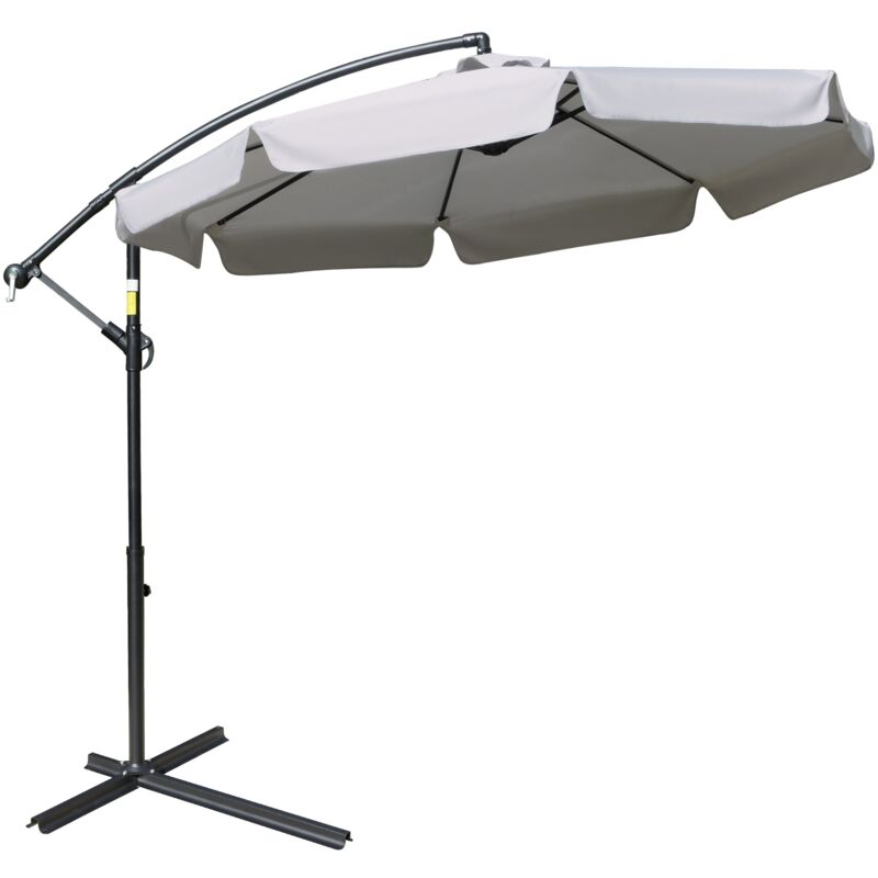 foto del prodotto giordanoshop ombrellone da giardino a braccio 265x265h cm con apertura a manovella grigio