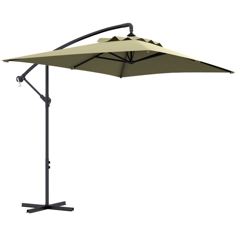 foto del prodotto giordanoshop ombrellone da giardino decentrato 294x193 cm con base a croce beige