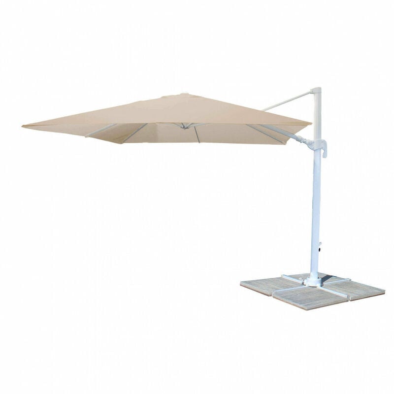 foto del prodotto giordanoshop ombrellone da giardino saturno decentrato 3x3 m in alluminio grigio telo tortora