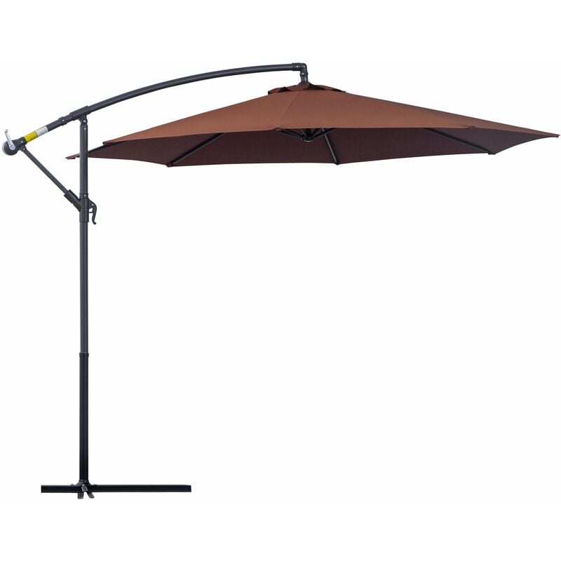 foto del prodotto giordanoshop ombrellone decentrato da giardino in metallo 3 m inclinabile caff 