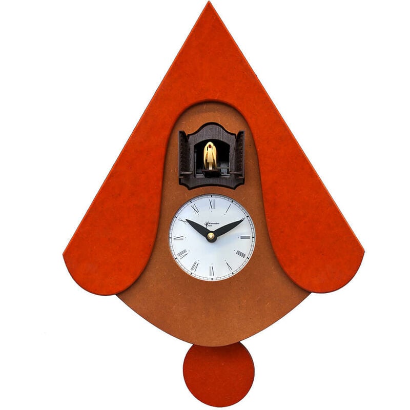 foto del prodotto giordanoshop orologio a cuc da parete 30x34x10cm pirondini italia new w arancio