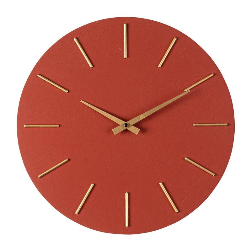 foto del prodotto giordanoshop orologio da parete 40x5 cm in legno timeline mattone