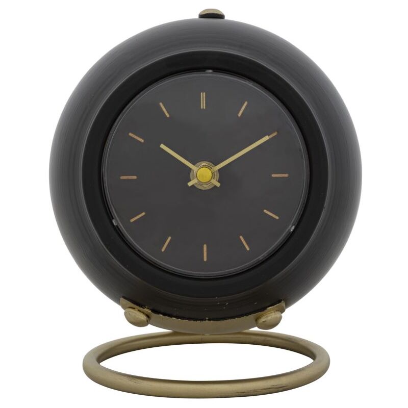 foto del prodotto giordanoshop orologio da tavolo ball nero 16x13x19 cm in ferro e plastica