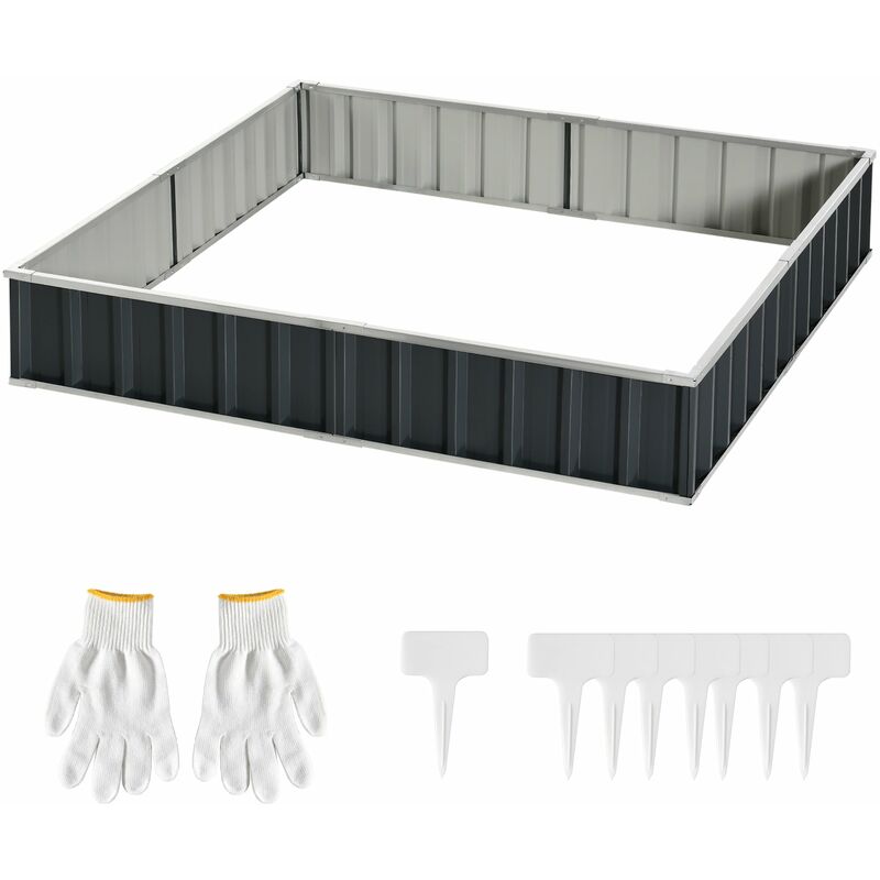 foto del prodotto giordanoshop orto rialzato modulabile senza fondo 258x90x30 cm in acciaio zincato grigio scuro