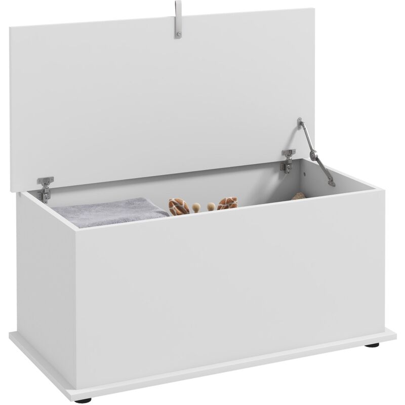 foto del prodotto giordanoshop panca contenitore multiuso 80x40x40 cm in legno bianco