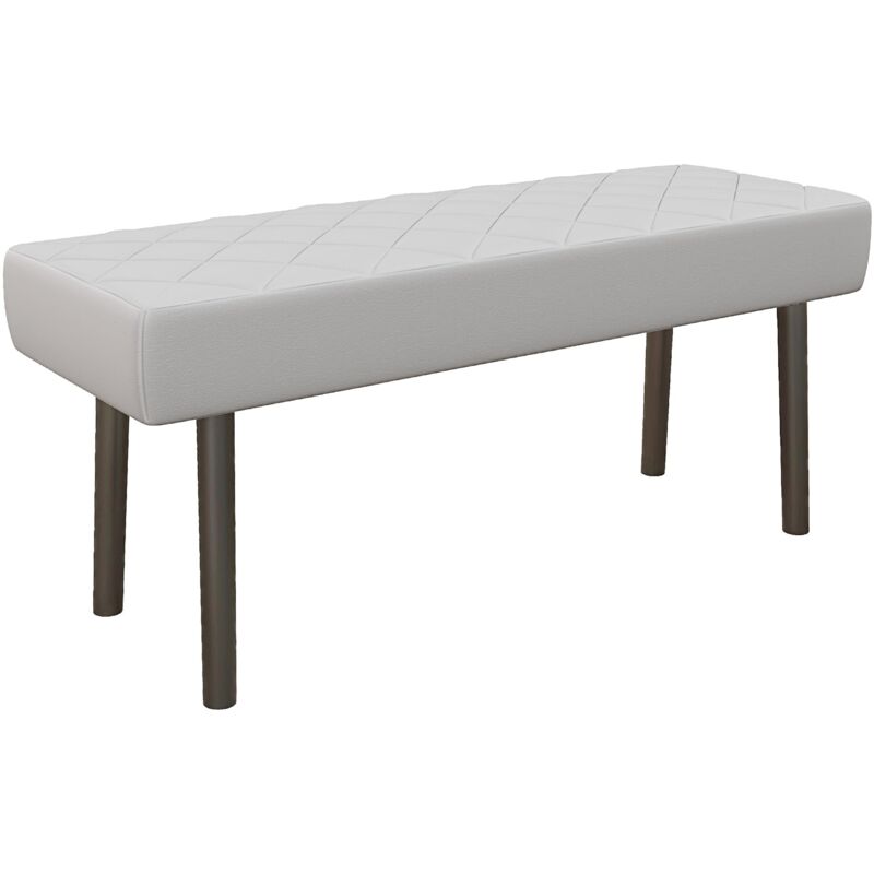 foto del prodotto giordanoshop panca fondo letto 100x35x45 cm in finta pelle trapuntata e gambe in acciaio grigio